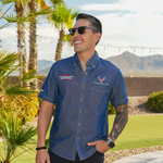 RF C8 Men's Short Sleeve Denim Button Up