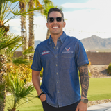 RF C8 Men's Short Sleeve Denim Button Up